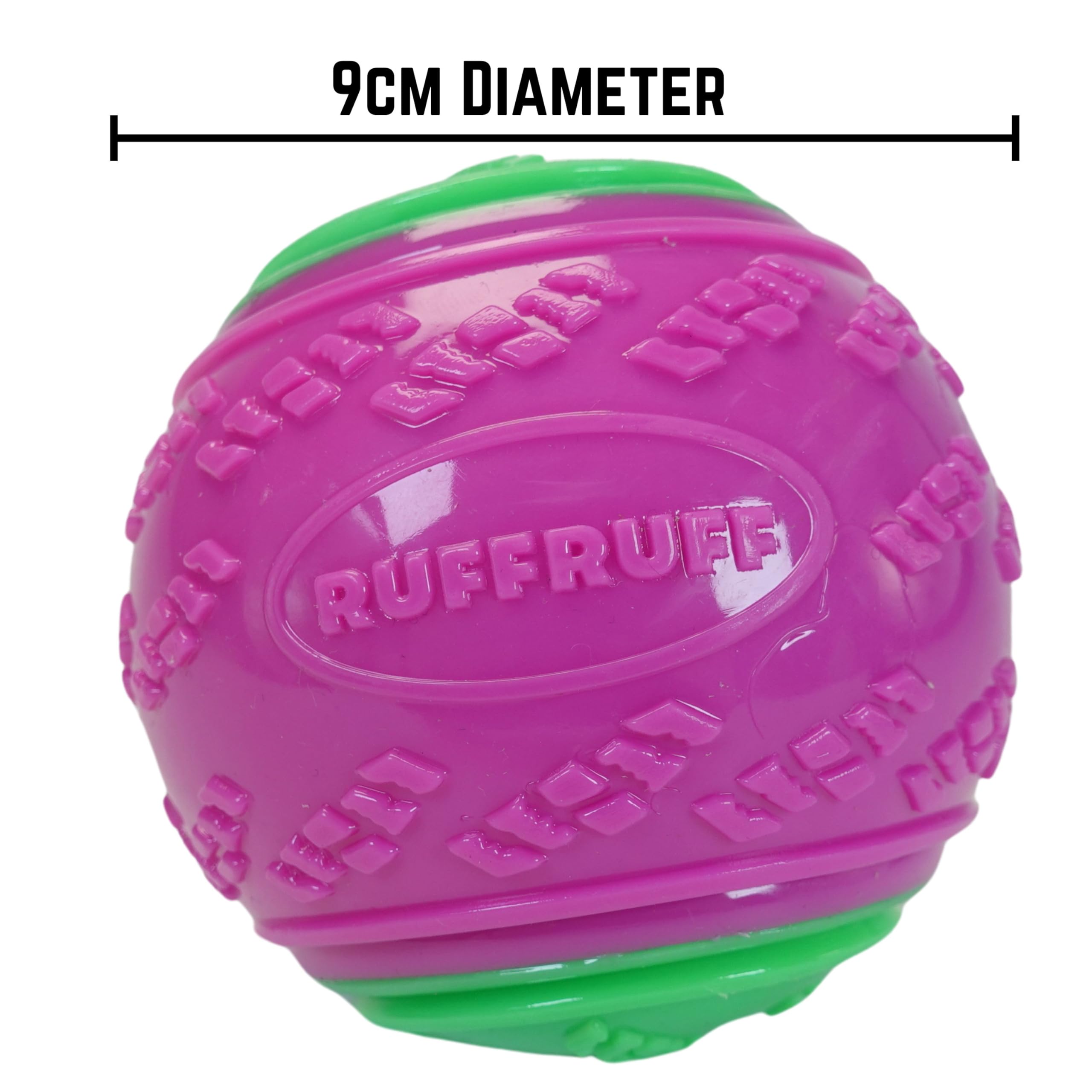 RUFFRUFF Pack of 2. Extra Large XL Squeaky Ball for Big Dogs 9cm Diameter, Mixed - Image 2