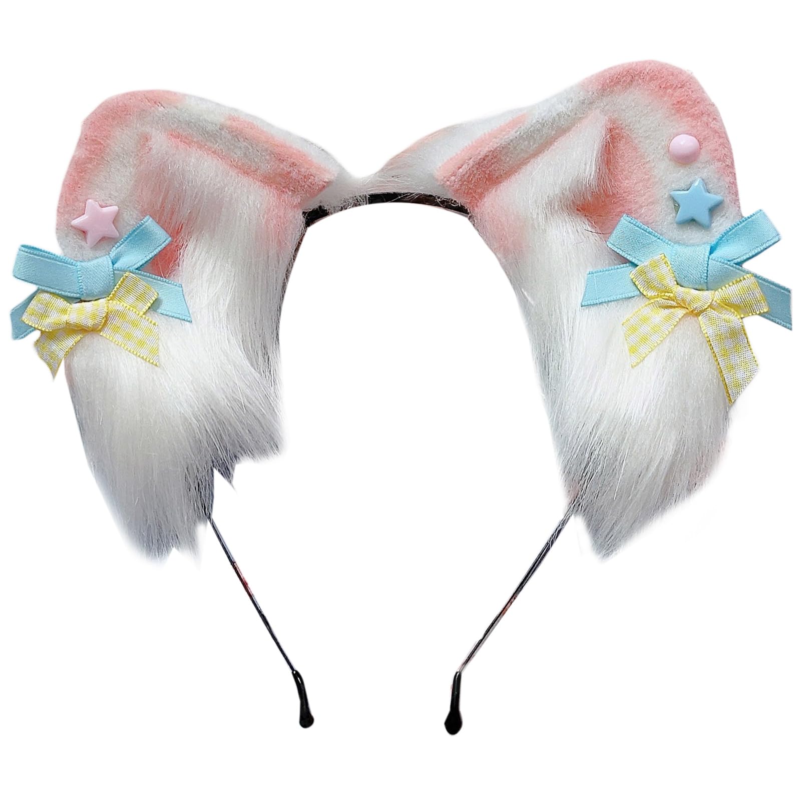 Fascia per capelli da donna con orecchie di lupo, realizzata a mano, per cosplay, cosplay, Halloween, feste