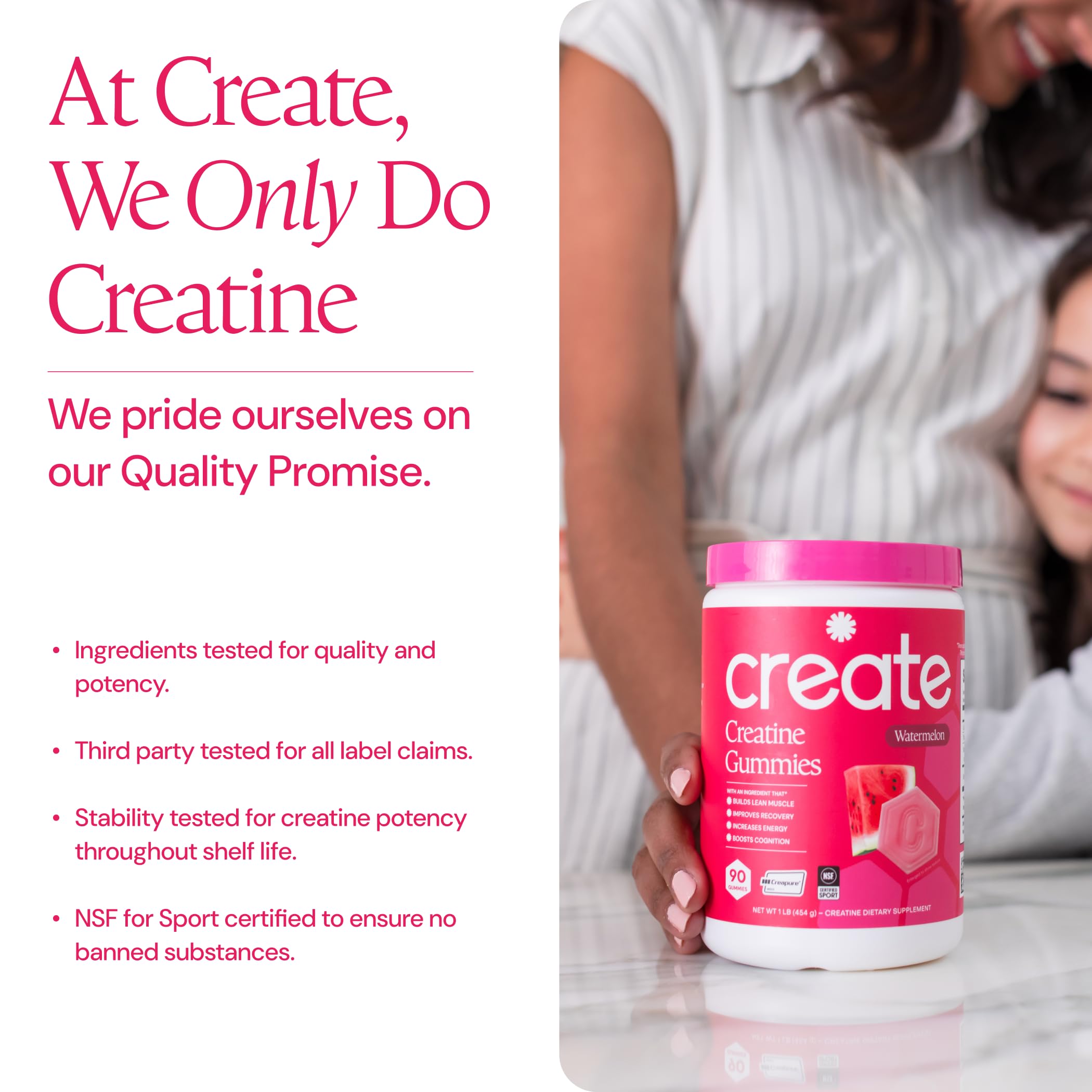 Create Creatine Monohydrate Gummies for Women and Men, Watermelon, 90ct — Amazon image 5