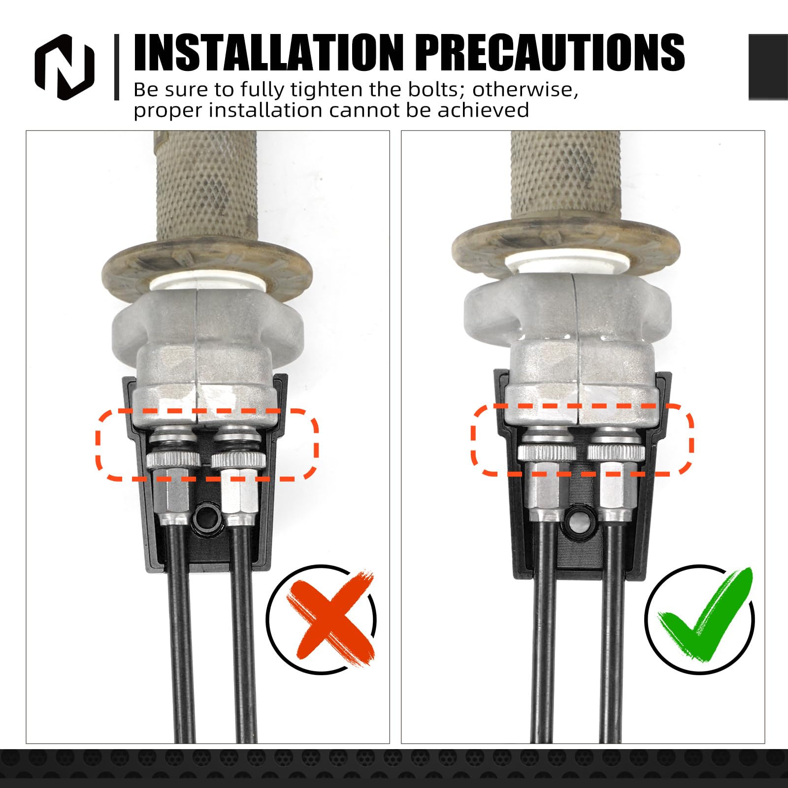 NICECNC Protezione per cavo acceleratore compatibile con KTM 125-450 XC/SX/XCF/SXF 2023-2025, compatibile con Husqvarna ES 350/500 2024-2025, vedi montaggio