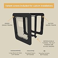 Vista 8 de Hakuna Pets Puerta súper resistente para mascotas, gatos y perros con panel de bloqueo de 2 vías para pantallas, puertas, paredes y vidrio de hasta