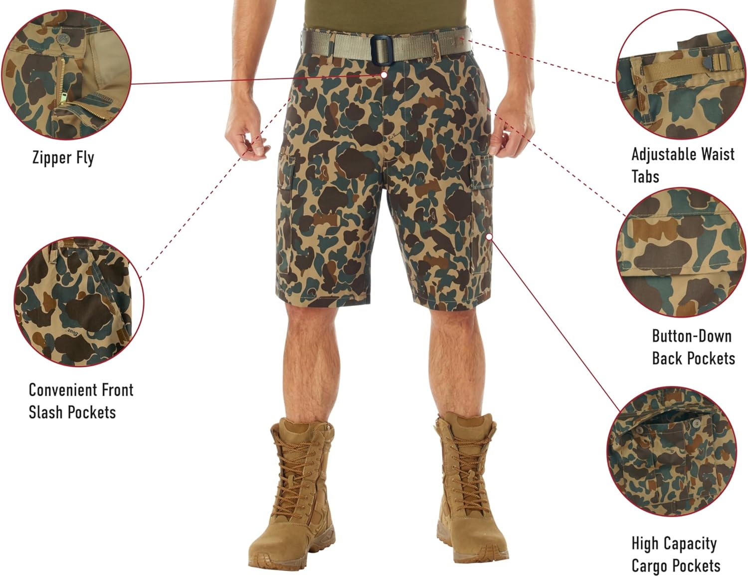 Rothco X Bear Archery Fred Bear Camo BDU Cargo Shorts – Rugged & Heavy-Duty BDU Shorts - Image 3