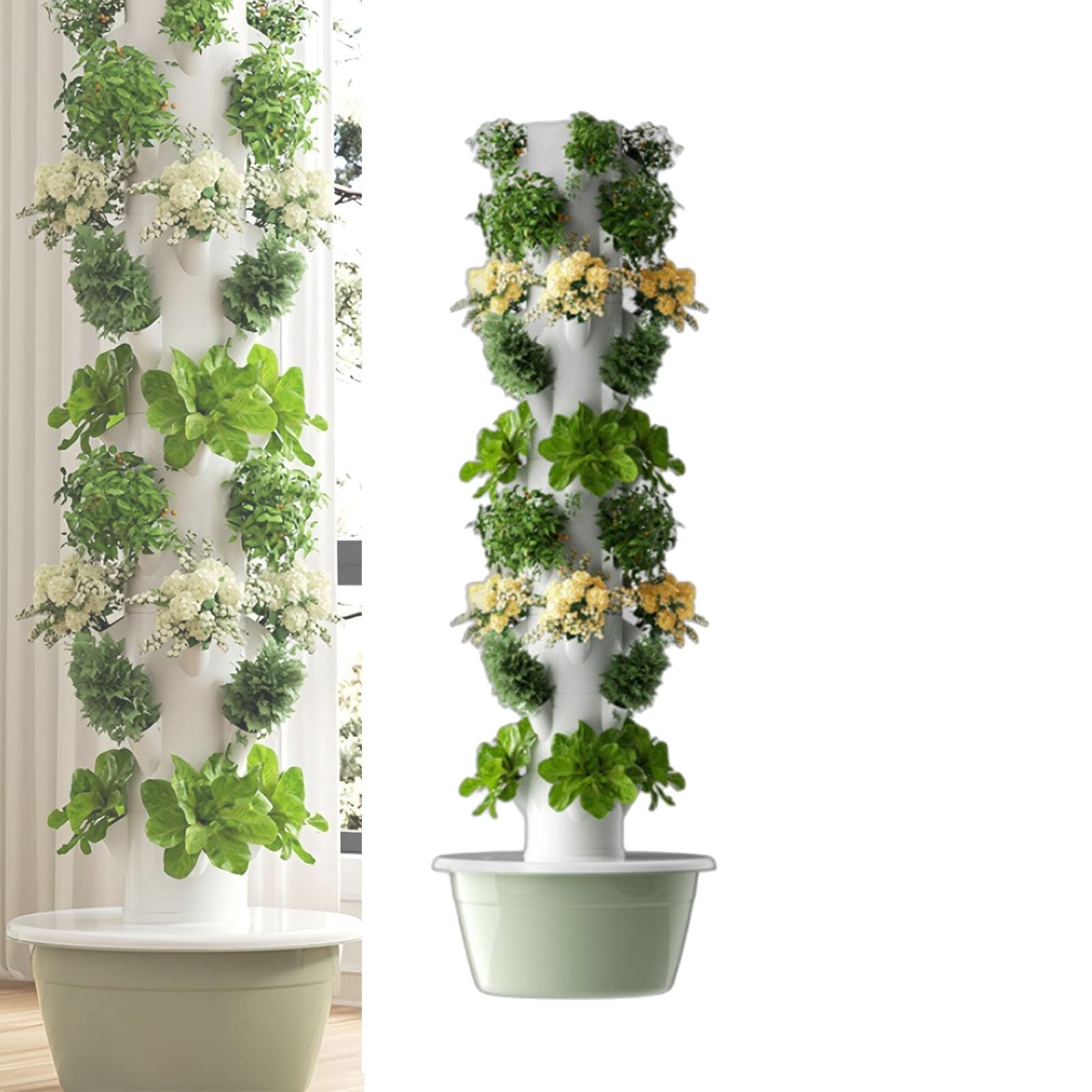 Aeroponics Growing Kit (20/28/36 Holes), Drip Type, Indoor Planting/Saving Land, With LED Light, Automatic Timer, Intelligent Water Cycle Settings, for Balcony/restaurant,7th floor