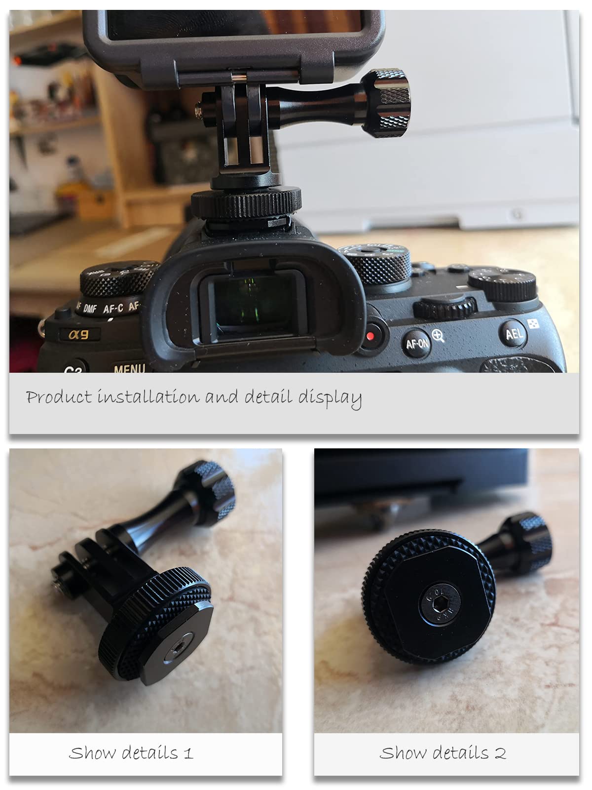 4 Adaptateurs Trépied Pour GoPro | Conversion 1/4" | Aluminium | Compatible Hero 10/9/8/7/6/5 Et Autres Caméras