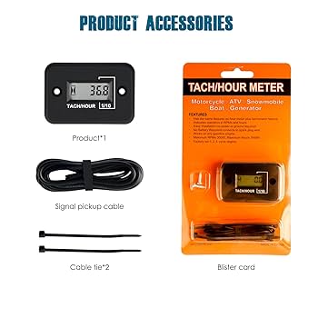 Runleader Digital LCD Hour Meter Kit,AC/DC 5V To 277V,Initial Hours Settable,Use For ZTR Lawn Mower Tractor Generator Golf Cart Club Car Scrubber