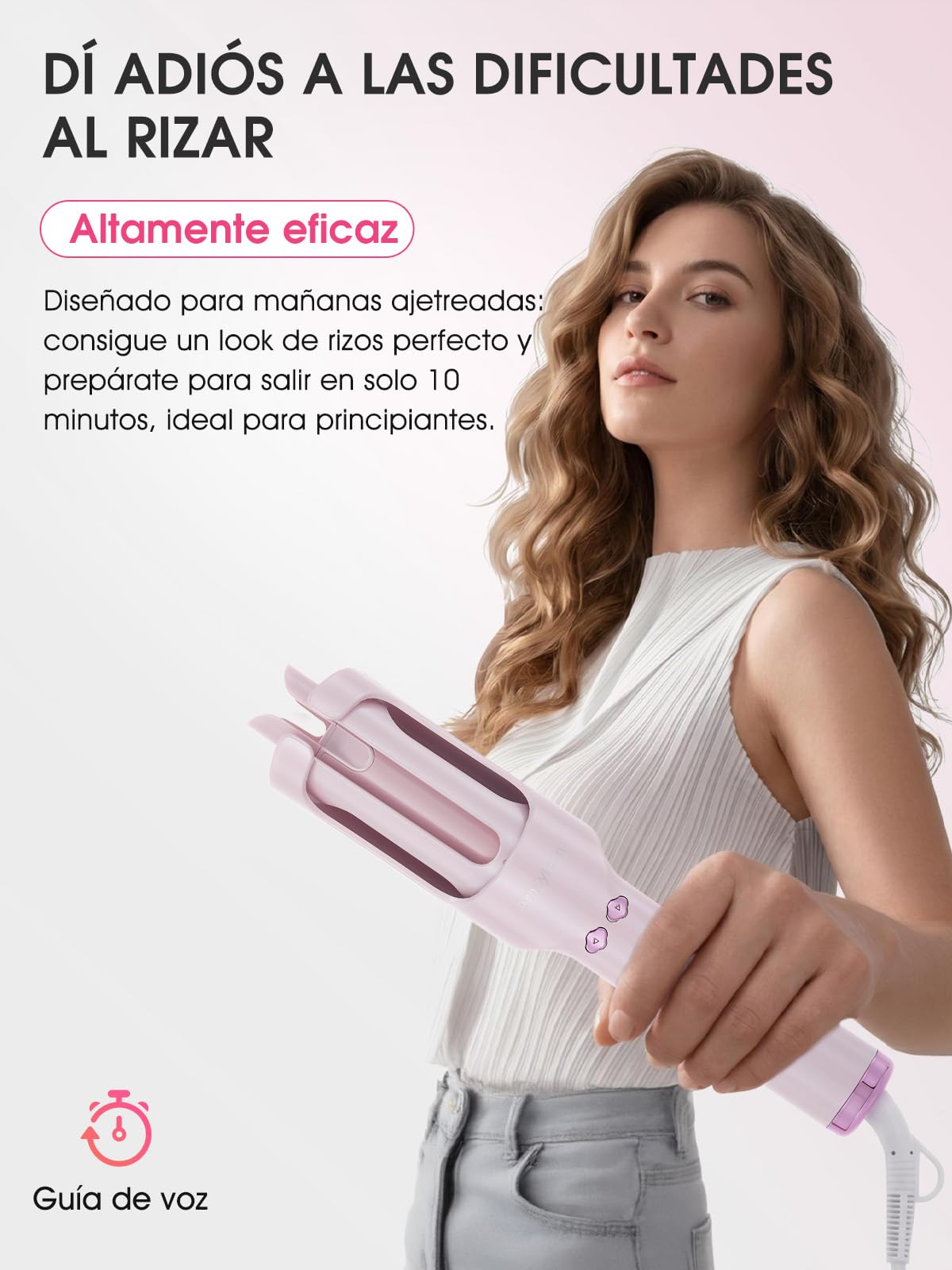 Rizador Automático con Aire Frío e Iones 30mm Auto Curler | Cerámica Turmalina, 5 Temperaturas 160-200°C, Antiescaldaduras, Voltaje Dual 110-240V