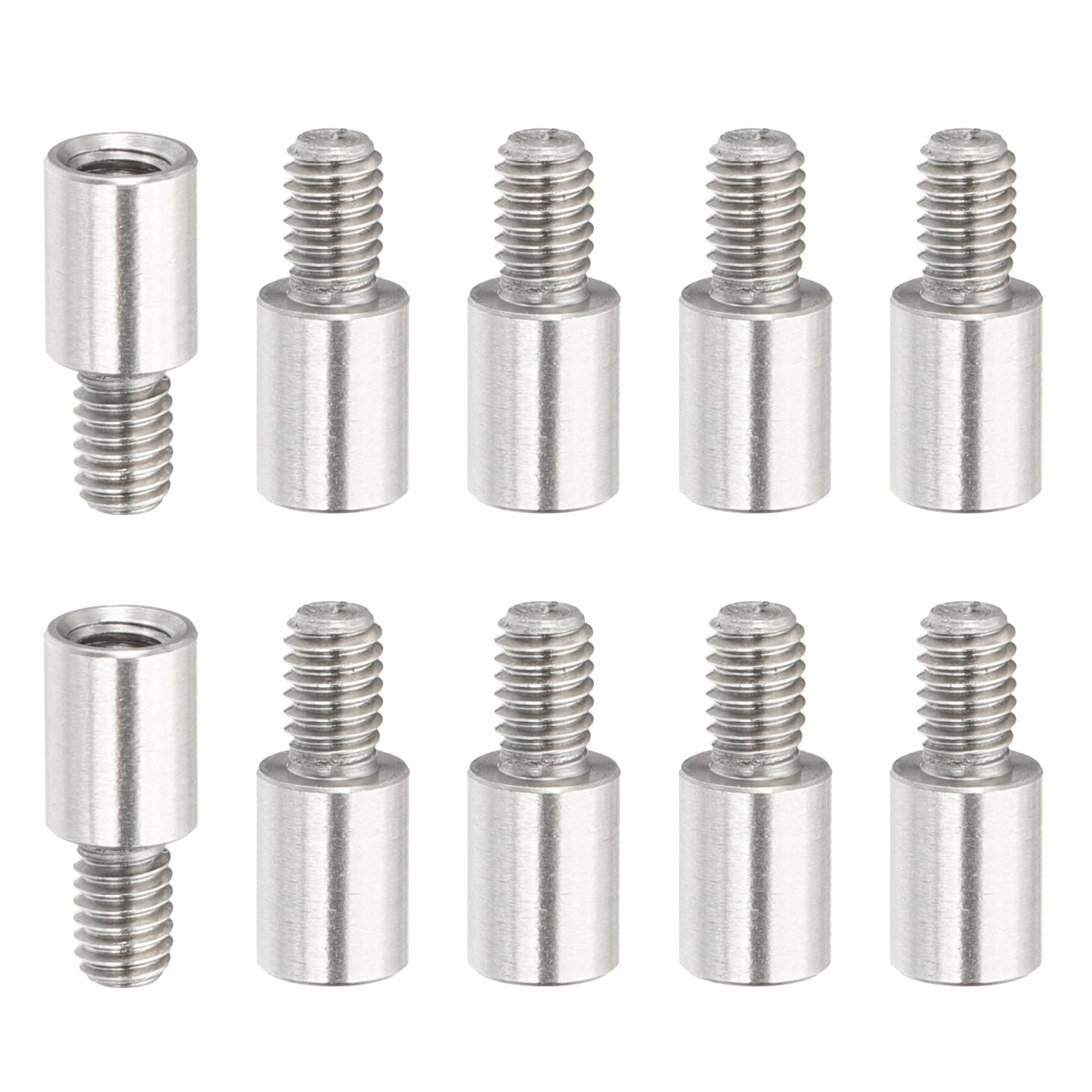 PATIKIL 10 Pcs M4x8+6mm Stainless Steel Standoff Extension Posts Screws,Metric Male Female Thread Adapters Spacer for PCB,Quadcopter Drone,Computer & Circuit Board Assortment Kit