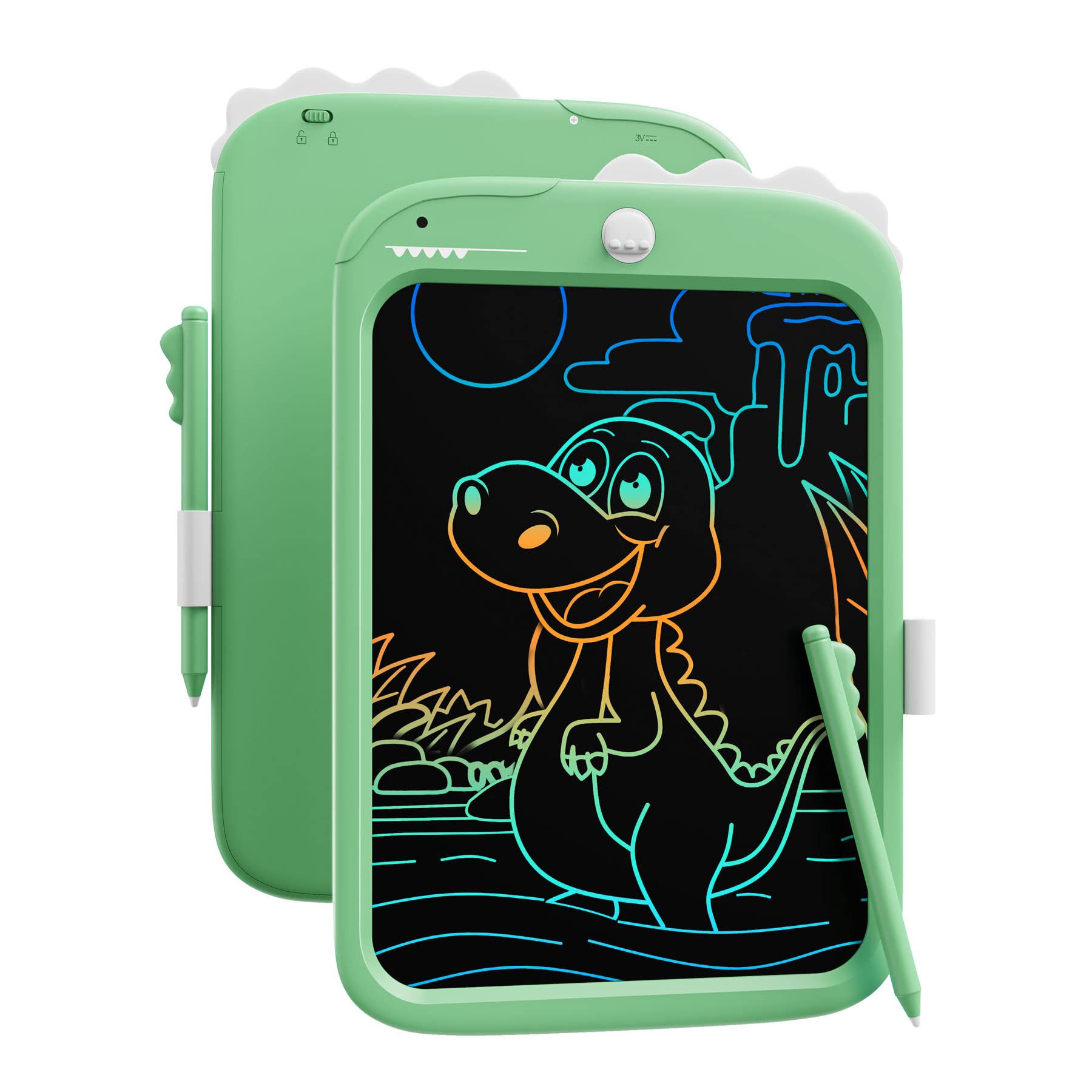 10-Zoll-LCD-Schreibblock, elektronisches digitales Schreiben und Farbbildschirm-Graffiti-Brett, Geschenke für Kinder und Erwachsene 3, 4, 5, 6, 7, (Grün)