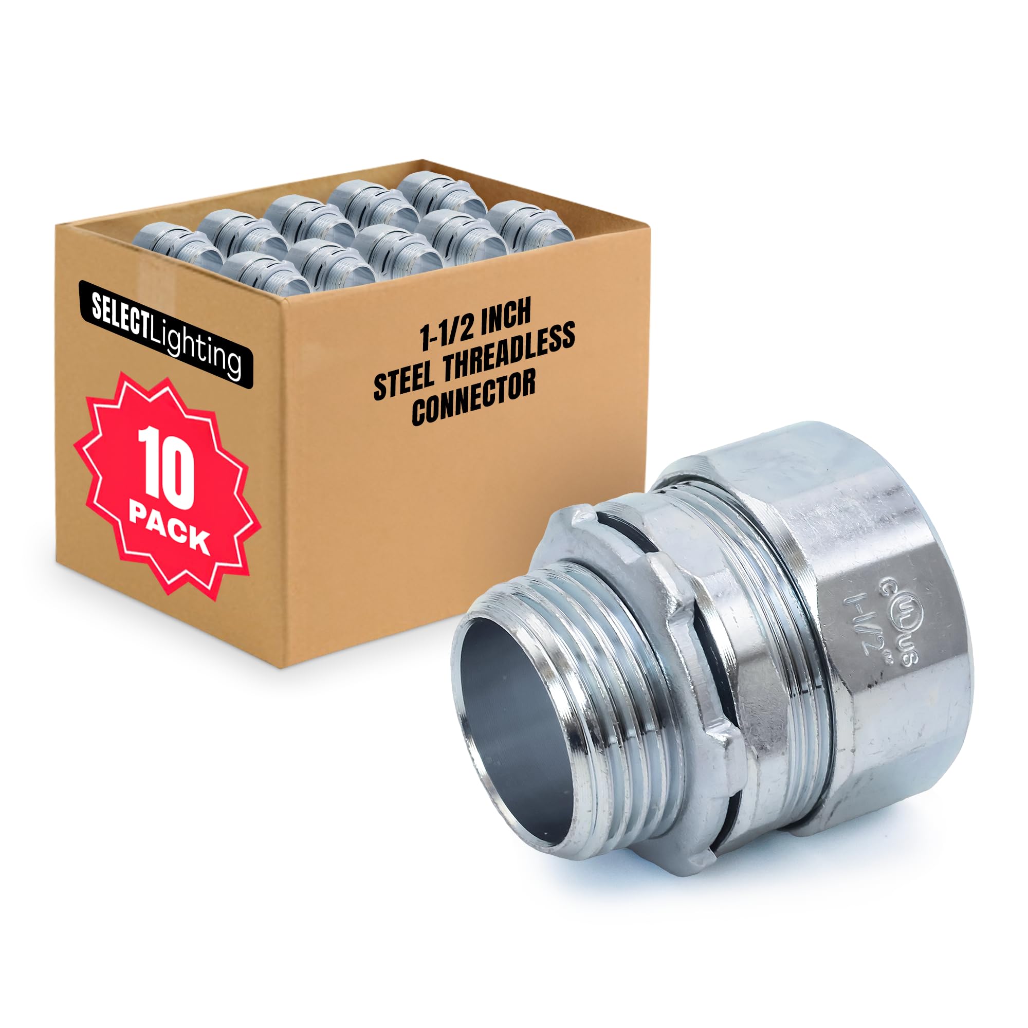 Zinc Plated Conduit Connectors - 10 Pack -6