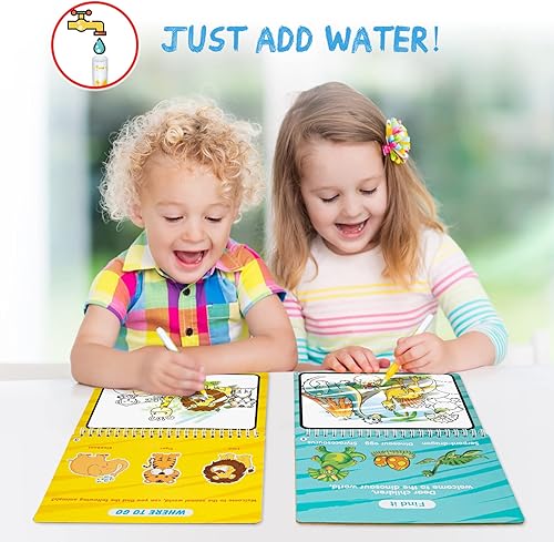 Miniatura 2 de HahaGift Juguetes para niños y niñas de 1, 2 y 3 años, libro mágico de dibujo de agua, juguetes de dinosaurio para niños de 3 a 5 años, juguetes