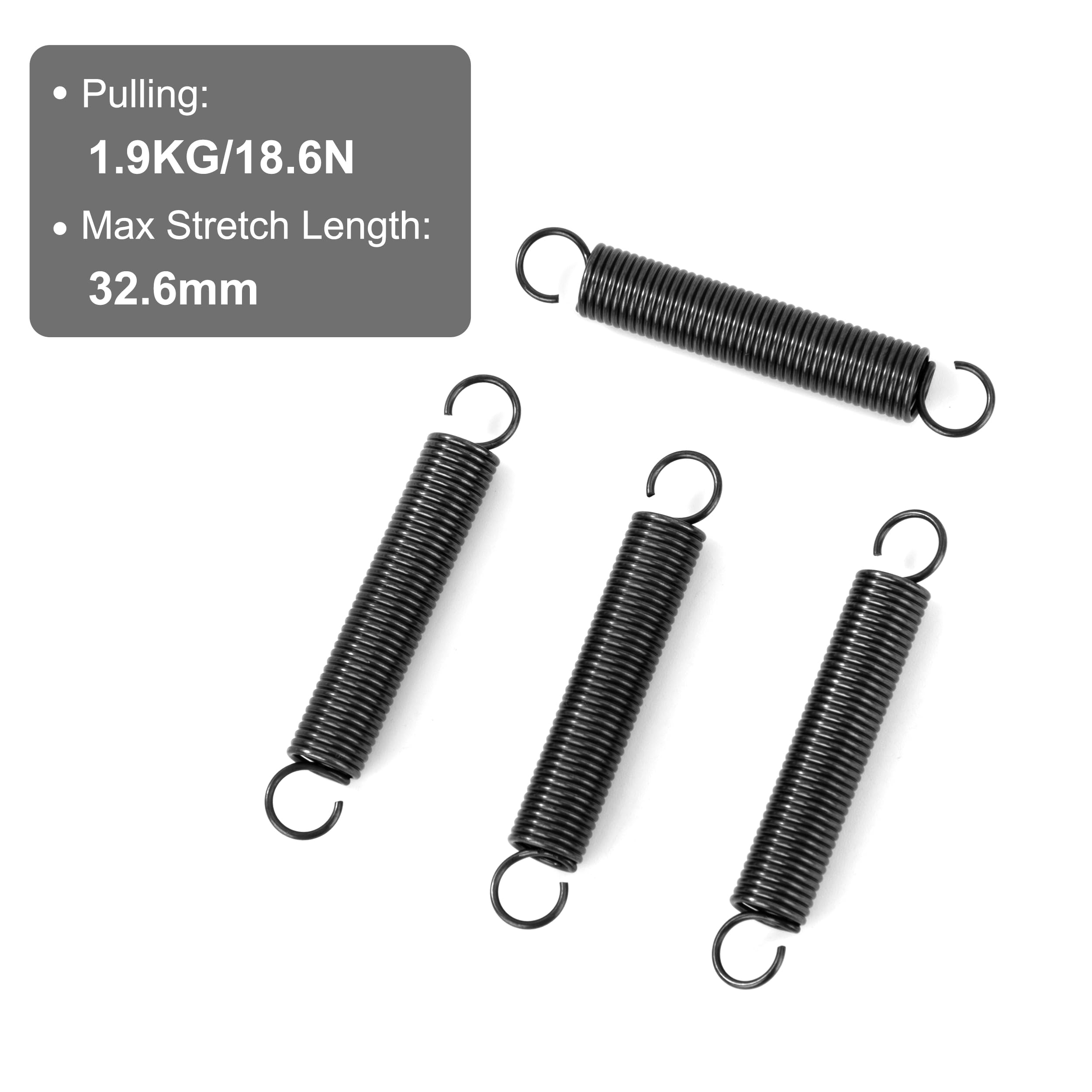 Produktbild von GUNGY Zugfedern Mit Haken – Klavierdraht, 0,5x5x20 Mm, Doppelhaken, 20 Stück – Max. Zugkraft 0,4 Kg