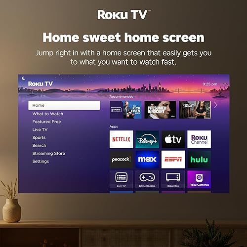 Vista 7 de Aurzen Roku - Proyector inteligente para TV con Wifi y Bluetooth, D1R Cube Roku Streaming Experience con motor óptico sellado, 1080P FHD, Dolby