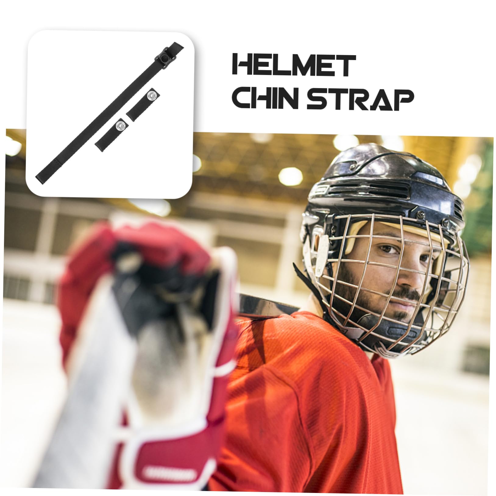 TOYANDONA Correa de Barbilla para Casco de Hockey y Portátil Material de Poliéster Resistente y Transpirable Compatible con Casco de Hockey y Otros