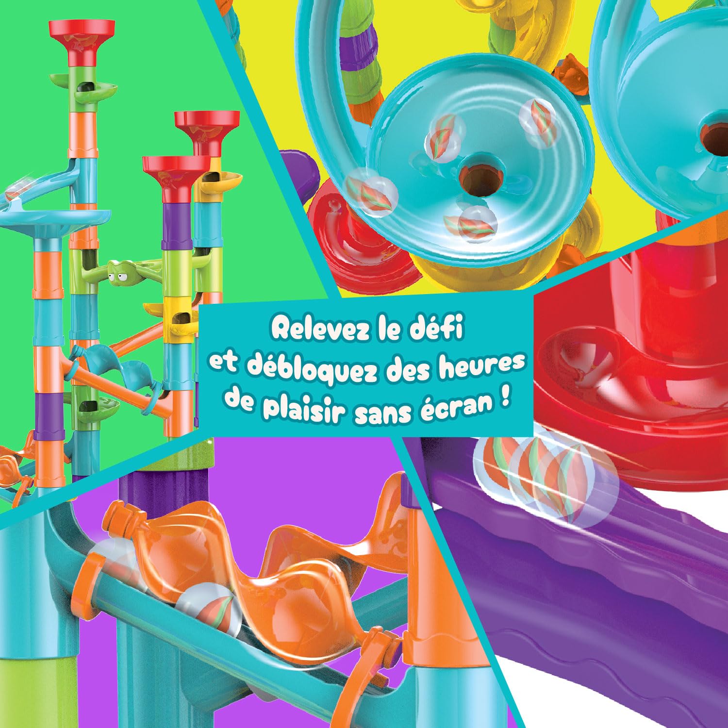 Science4you Super Circuits de Billes pour Enfant - Jeux avec Billes Inclus, Marble Rush + 113 pièces, Jeu de Construction, Joeuts STEM, Cadeau pour Garçon et Fille 3+ ans