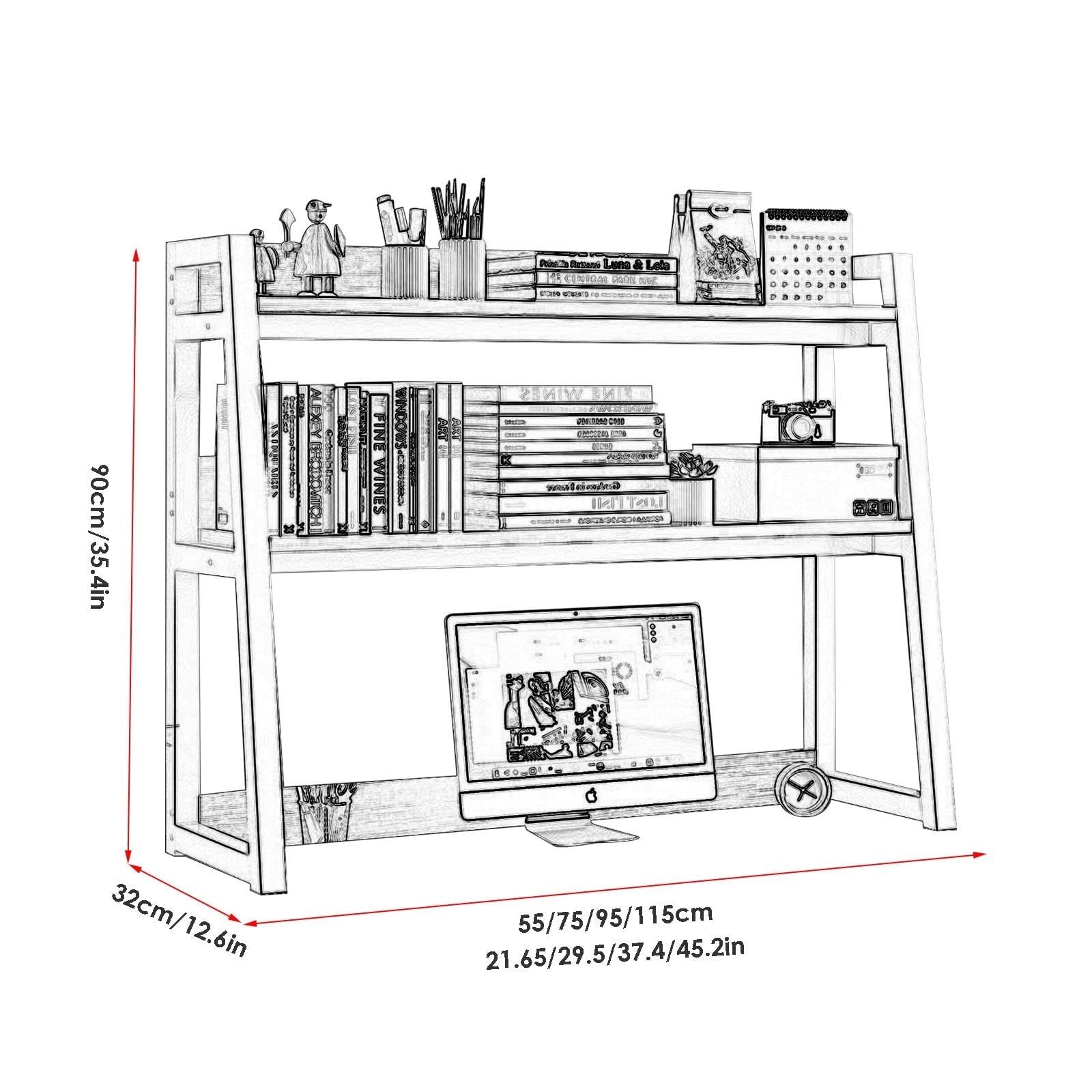 Gihioue Bureau-organizer, 2 etages, moderne verhoger