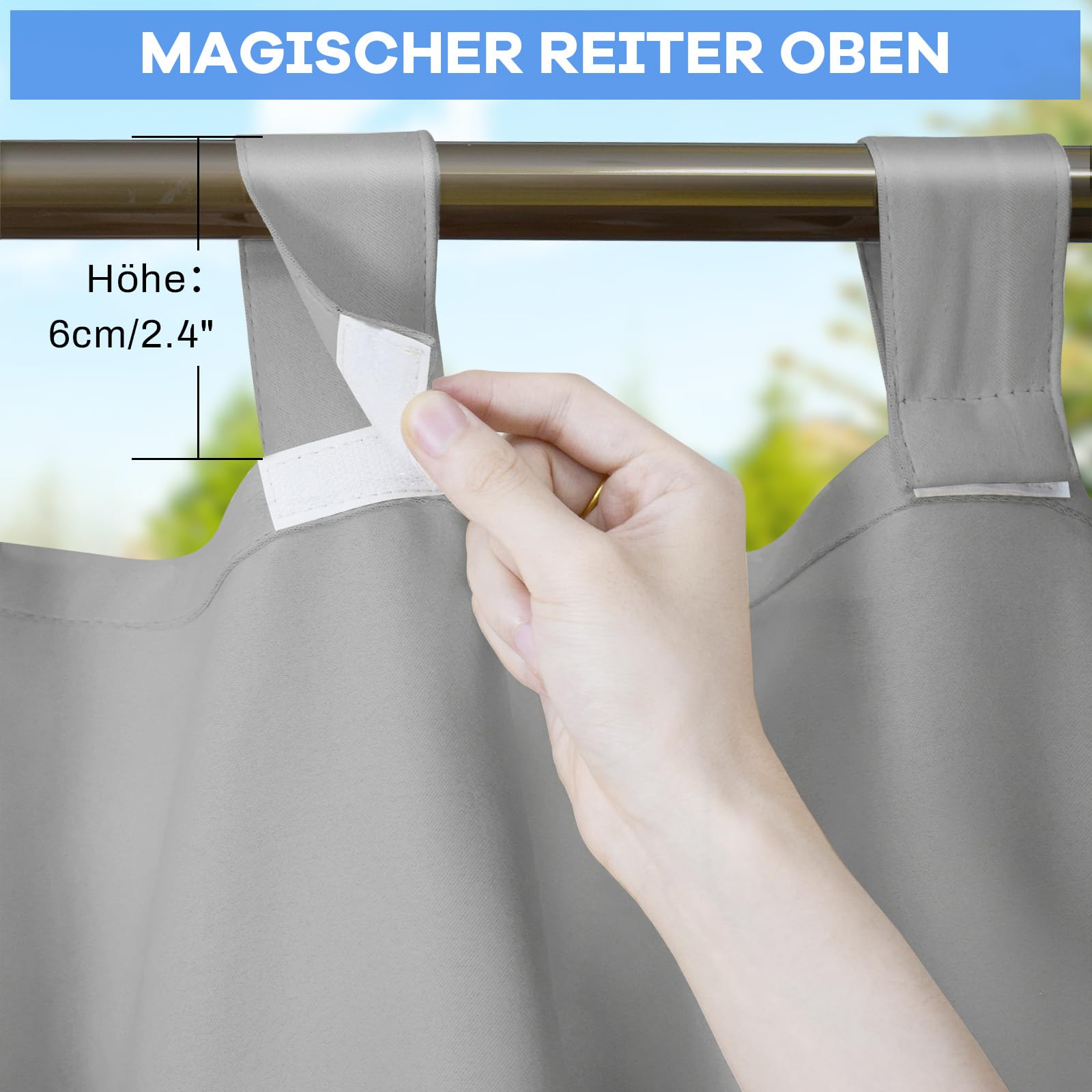 Lapalife Outdoor Vorhänge Wasserdicht,254x214cm Extra Breit Grau Outdoor Vorhang Sichtschutz Schutz für Balkon Terrasse Pergola Gartenlaube Veranda 1 Stück