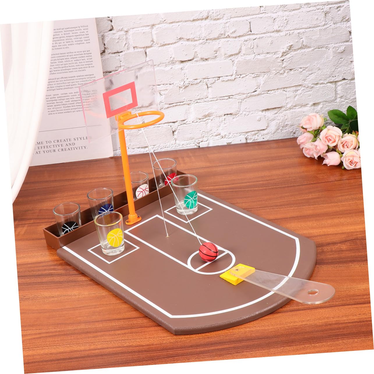 Abaodam Gioco Alcolico da Tavolo Creativo in Acrilico per Feste e Casa, Set , Intrattenimento Bar Facile da Giocare Basket da Tavolo Divertente