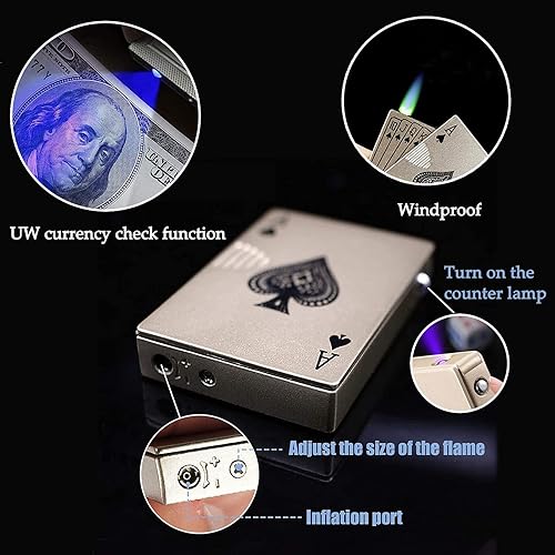 Miniatura 6 de GIXXHLG Encendedor de antorcha de chorro, encendedor resistente al viento, diseño genial para regalo, encendedor de butano recargable, adecuado para