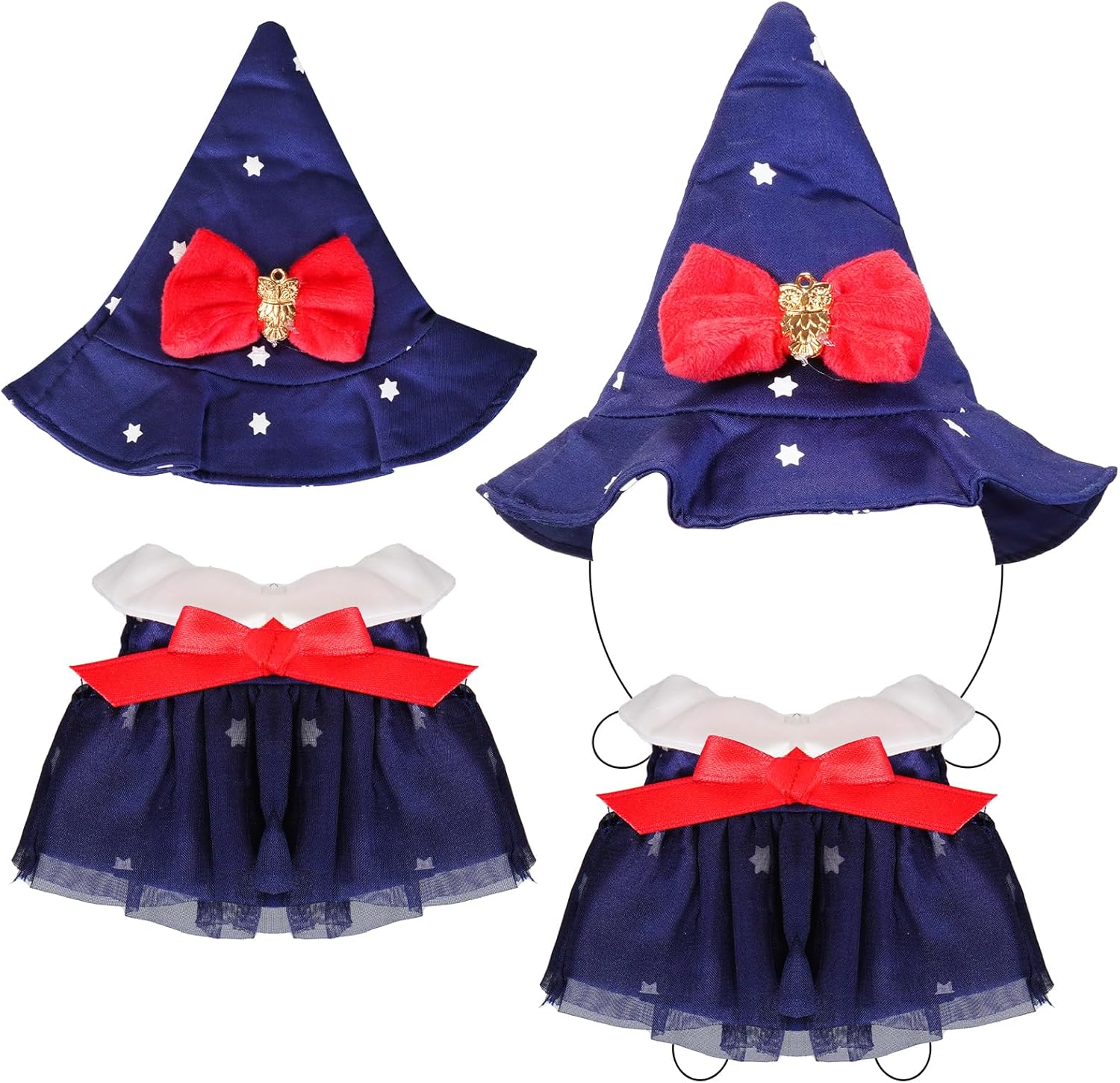 17cm Doll Clothes Halloween Clothes Set Designer Black Dress and Hat for 15-17cm 4 Inch Blind Box Dolls