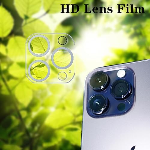 Miniatura 5 de Cone Paquete de 3 protectores de pantalla para iPhone 14 Pro Max 6.7 pulgadas + 3 protectores de lente de cámara, película de vidrio templado