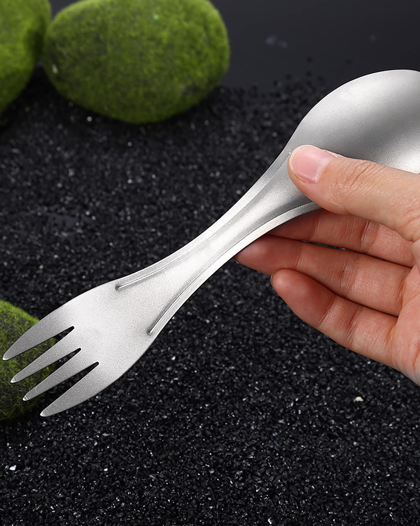 Amazon.com: DZRZVD Titanium Spoon Fork 2 in 1 2pcs,Camping Spoon