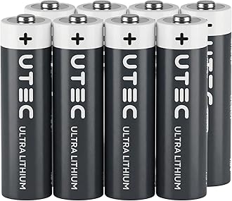 U-tec AA Ultra Lithium Battery (Pack of 8), 3000mAh 1.5V, Longest-Lasting AA Battery, Up to 10 Years in Storage and No Leaks Guaranteed, Works in Extreme Temperatures, Non Rechargeable