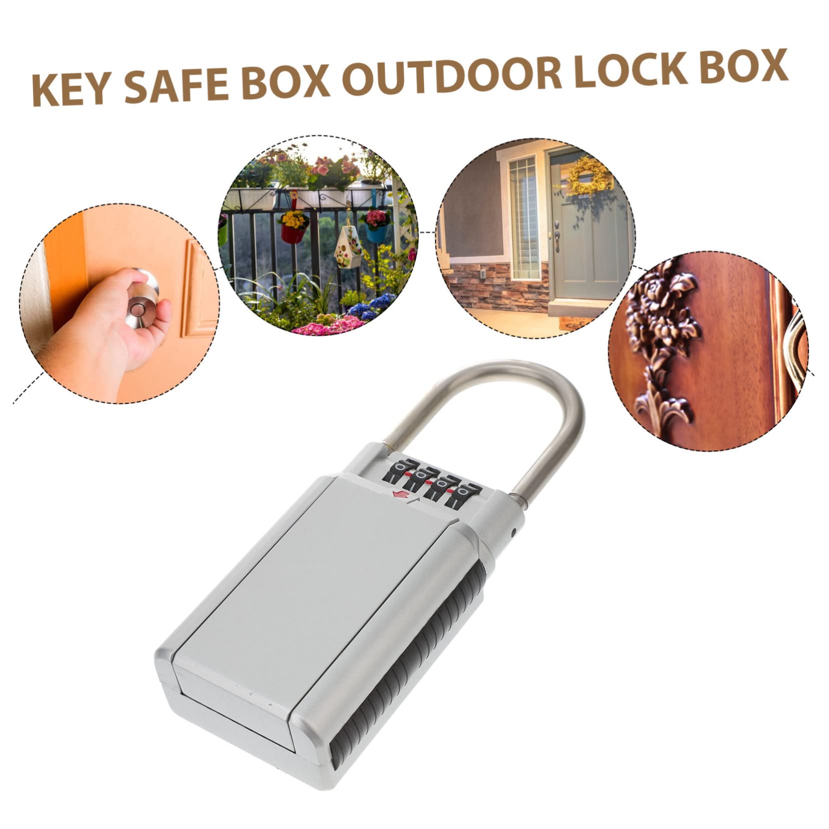 Lurrose Caja de Seguridad para Llaves Caja de Metal Cerradura para Llaves de Casa para Almacenamiento Seguro Exteriores
