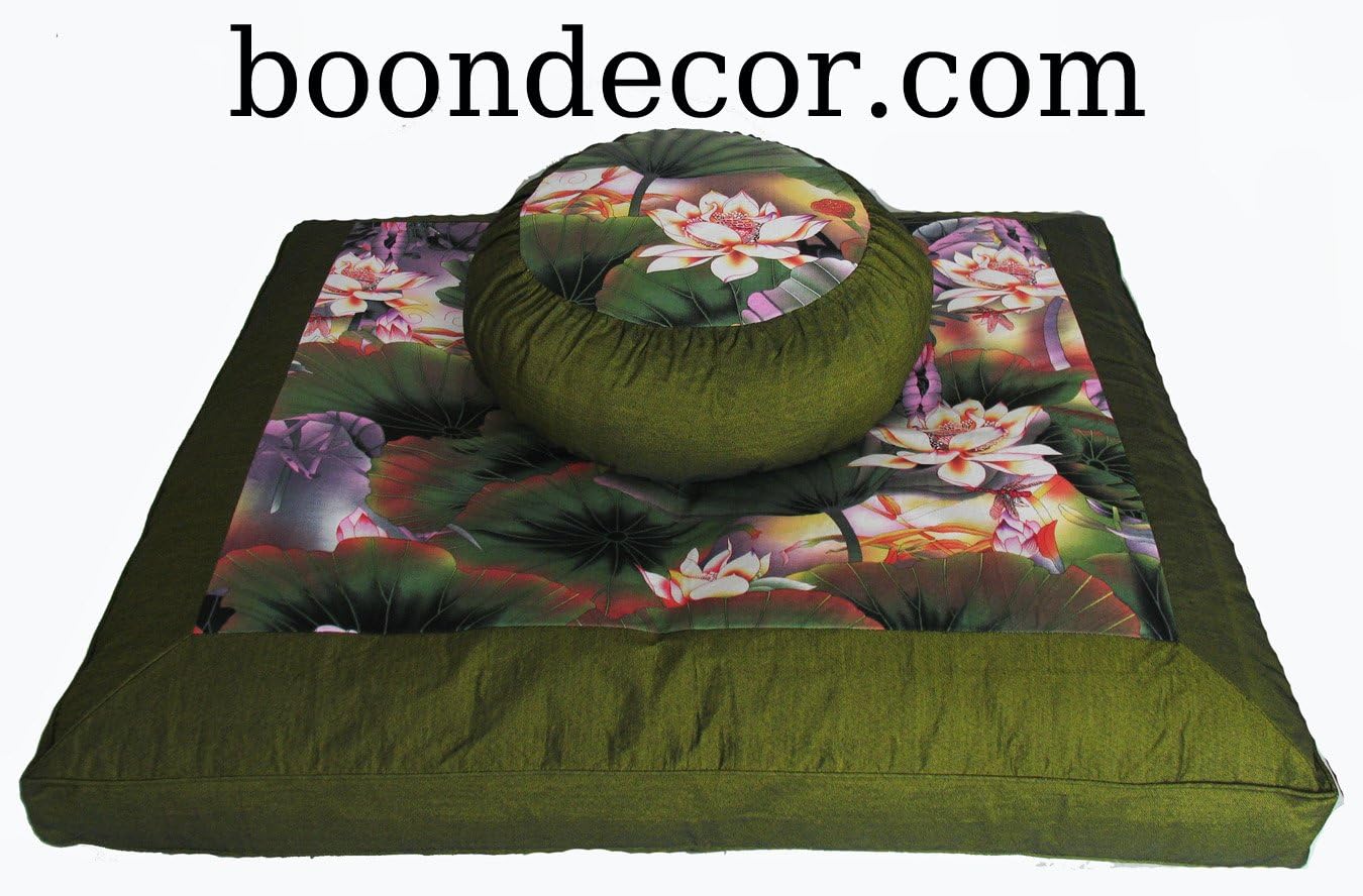 Zafu & Zabuton Meditation Cushion Set Limited Edition "Lotus Garden