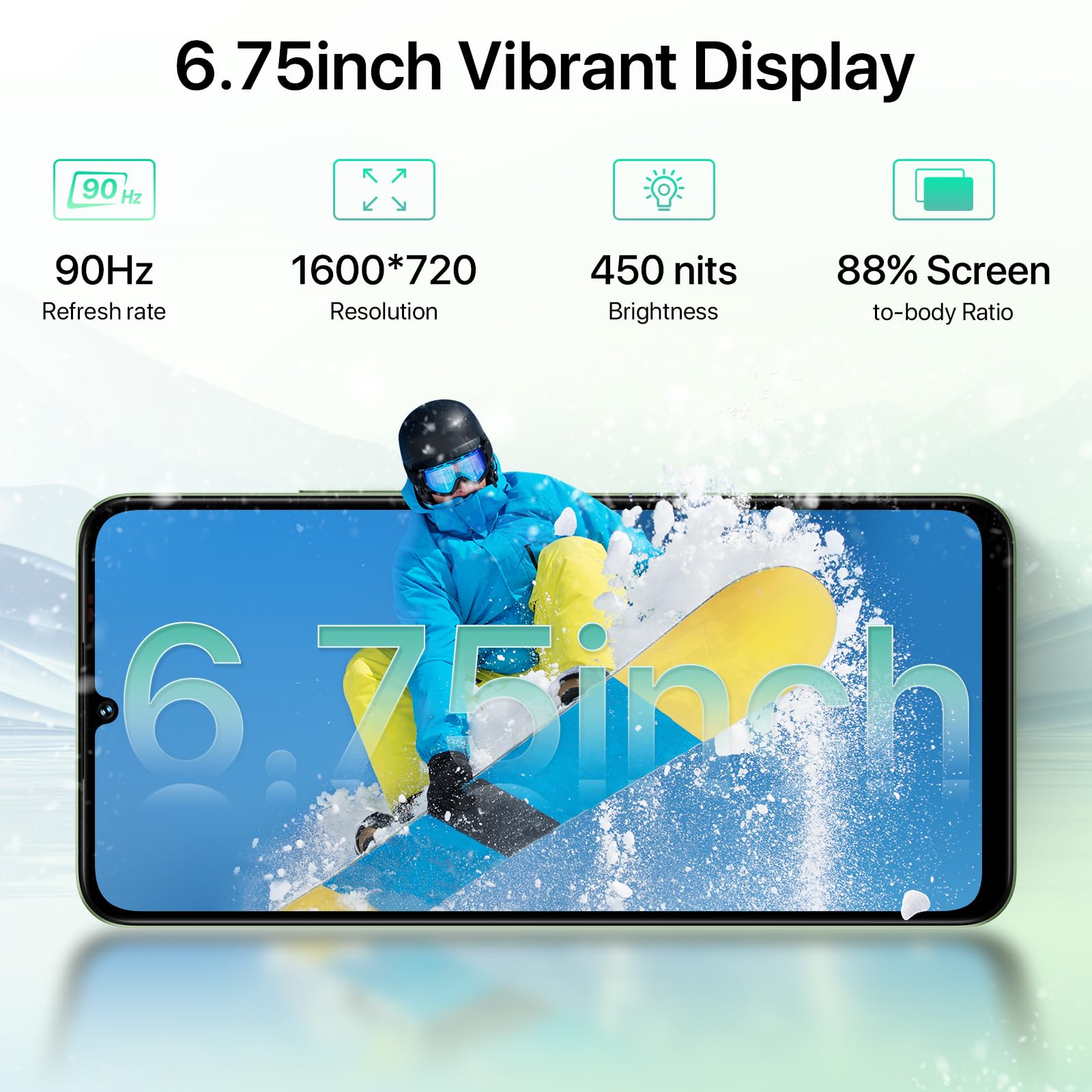UMIDIGI G9X Cellulari Android 14, 6.75" HD+90Hz Telefono Sbloccato, 8GB+64GB/2TB TF, Fotocamera AI da 13MP, 5000mAh, Telefono Dual Sim-Free, Smartphone 4G/Face ID/Impronta Digitale/GPS/OTG