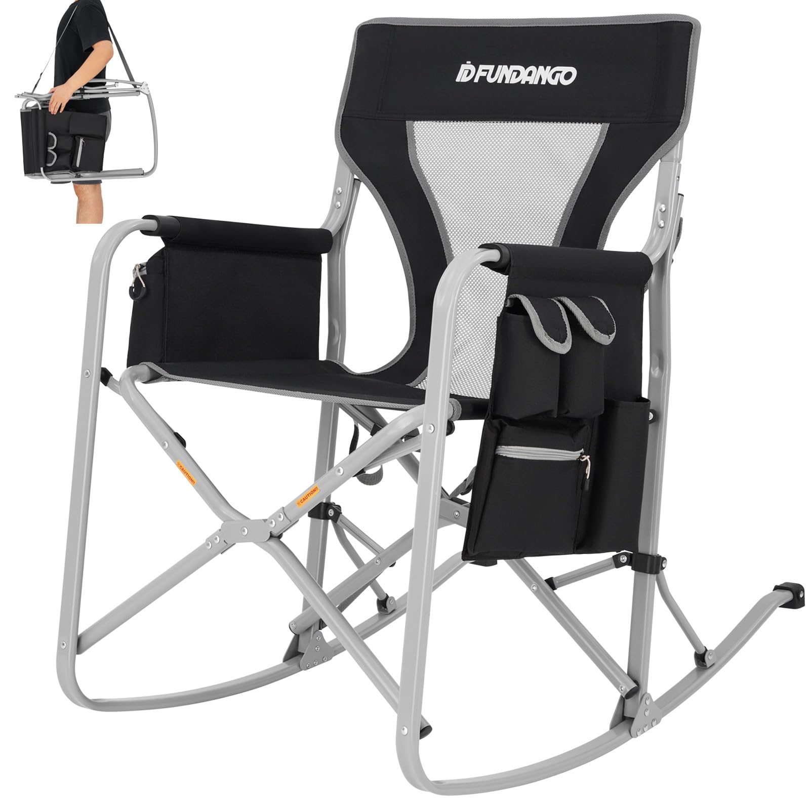 Chaise de camping à bascule Fundango portable pour se relaxer en plein air facilement