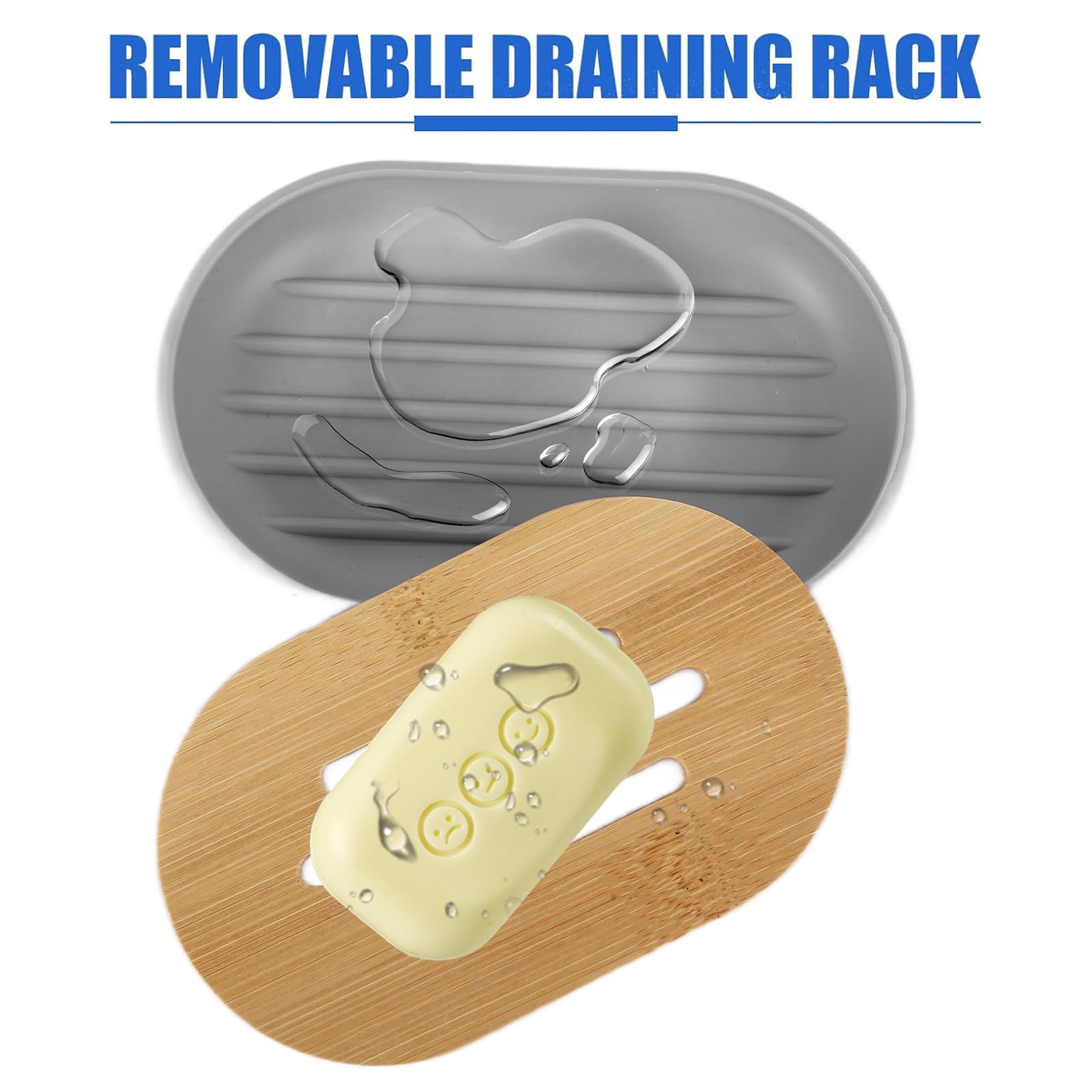 Set Accessori Bagno Ceramica 4 Pezzi - Portasapone, Dispenser, Portaspazzolini, Grigio Uccello - Foto 3