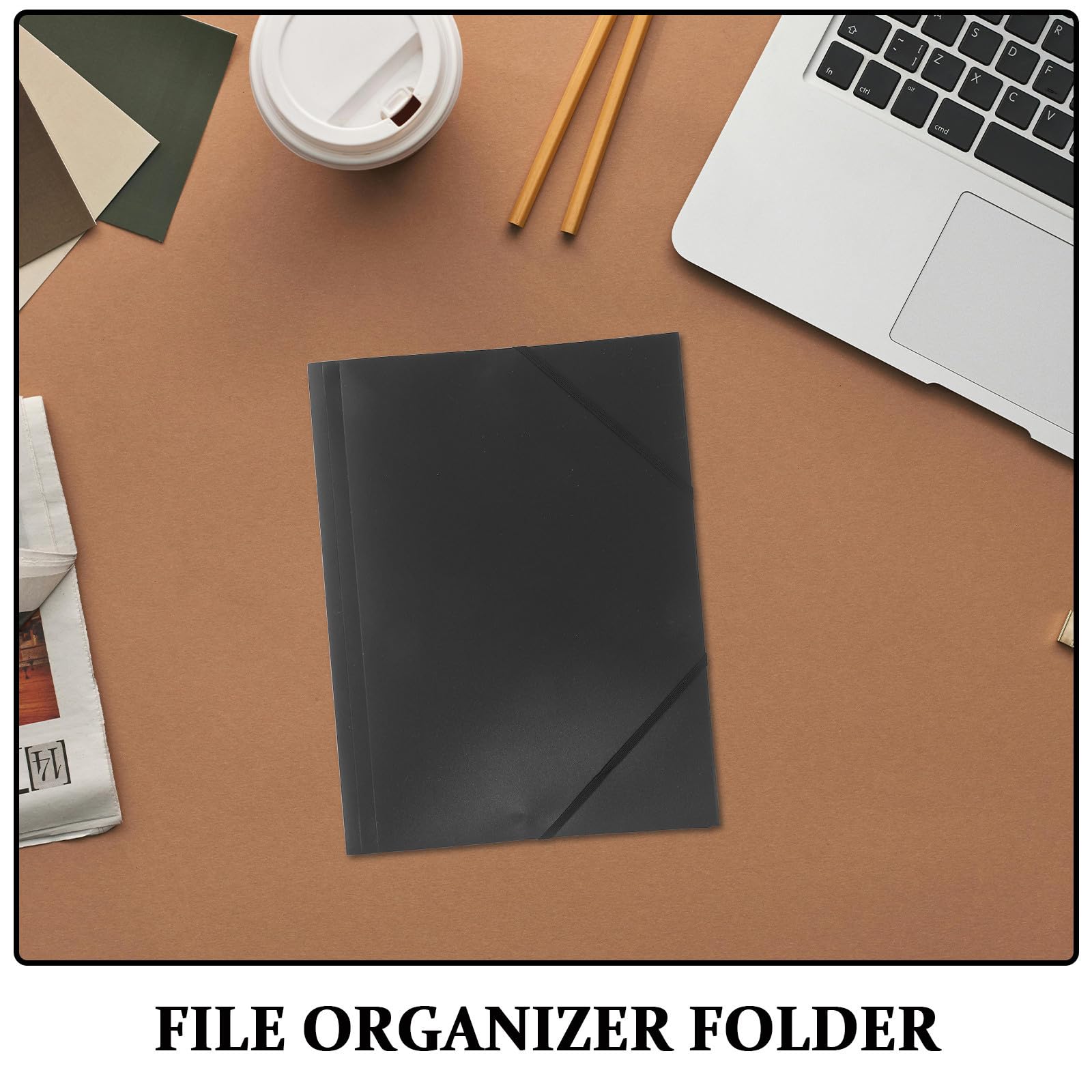 10 Unidades Carpeta de Archivos con Cuerda Elástica y Diseño Plegable para Organización de Documentos