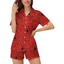 Dujiea Women Pajamas Sets Short Sleeve Sleepwear, Soft Satin Button Down Lounge Wear Set 2 Piece Pjs Shorts Set