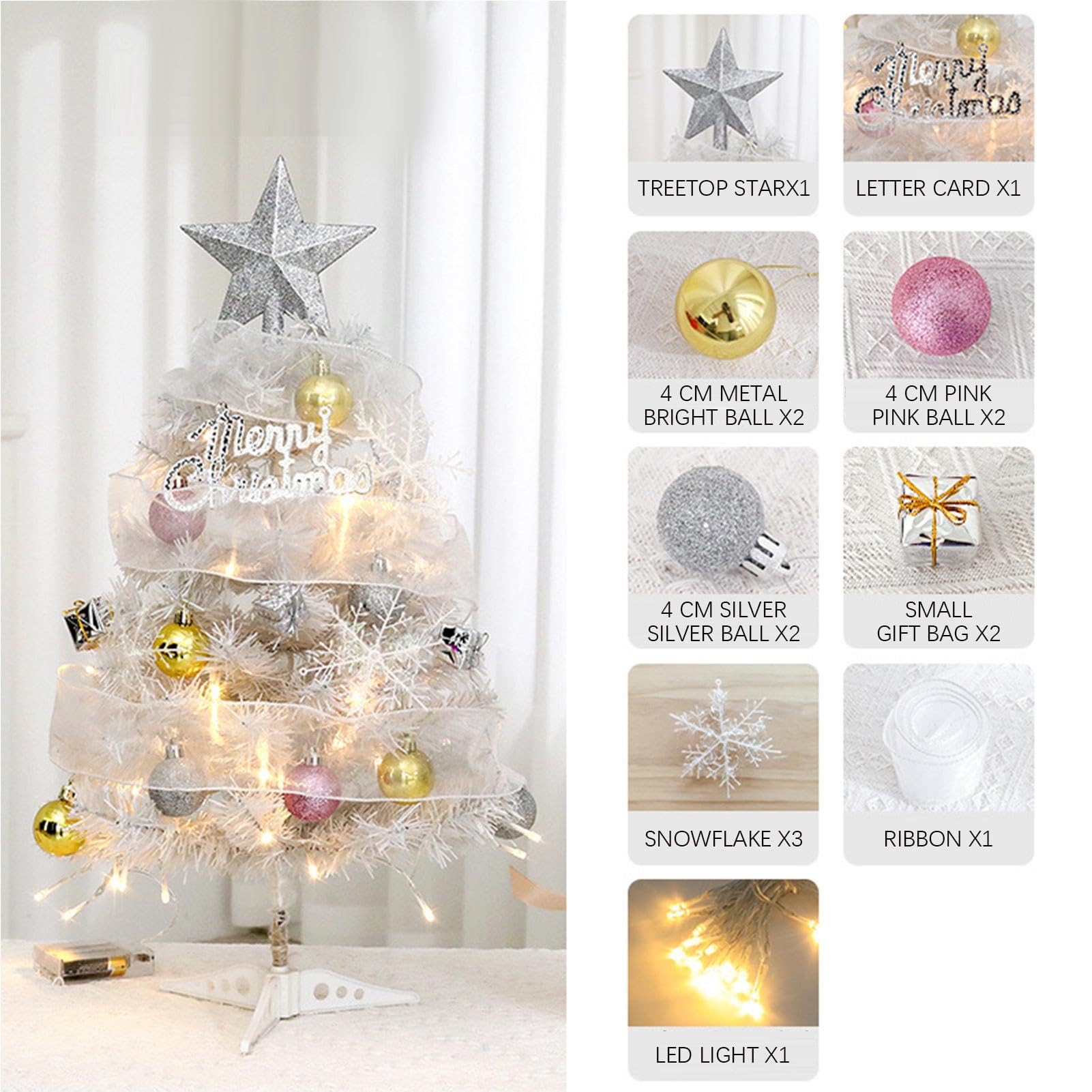 Árbol De Navidad De Escritorio Decoración Navideña Artificial Brillante
