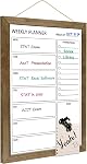 Dry Erase White Board &Weekly Calendar Board, Magnetic,27x37cm,Black | Small Solid Wood Framed Message Board, Dry Erase Whiteboard for Wall,Planner Board for Office, Home