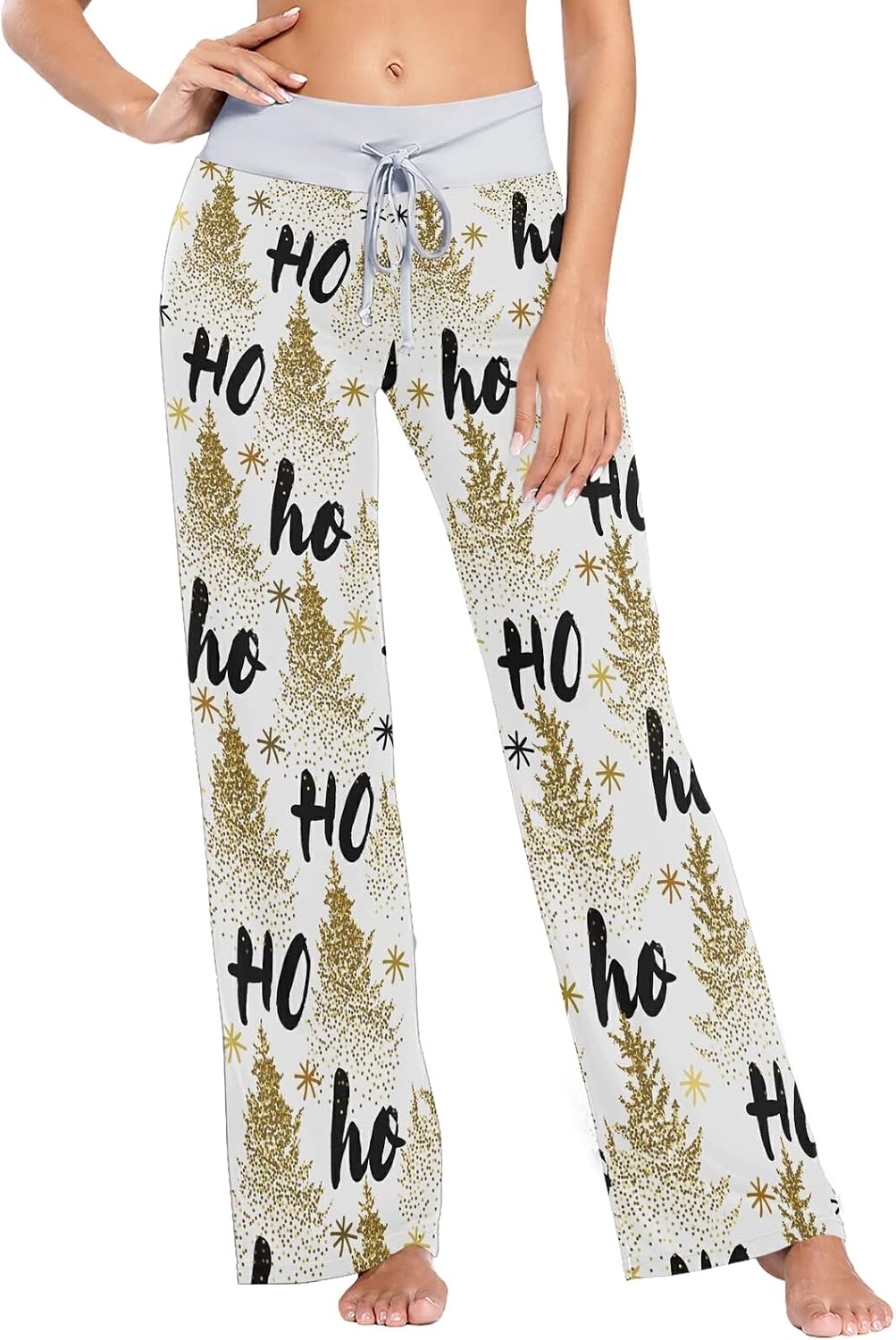 Pajama Pants Glitter Ho Xmas Sleepwear 