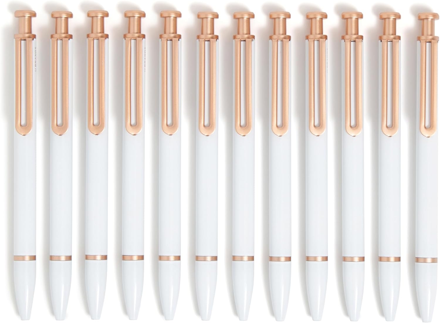 U Brands Monterey Ballpoint Pens, Set of 12, Bold (1.0 mm) Point, Black Ink, Soft Touch, Midnight Black