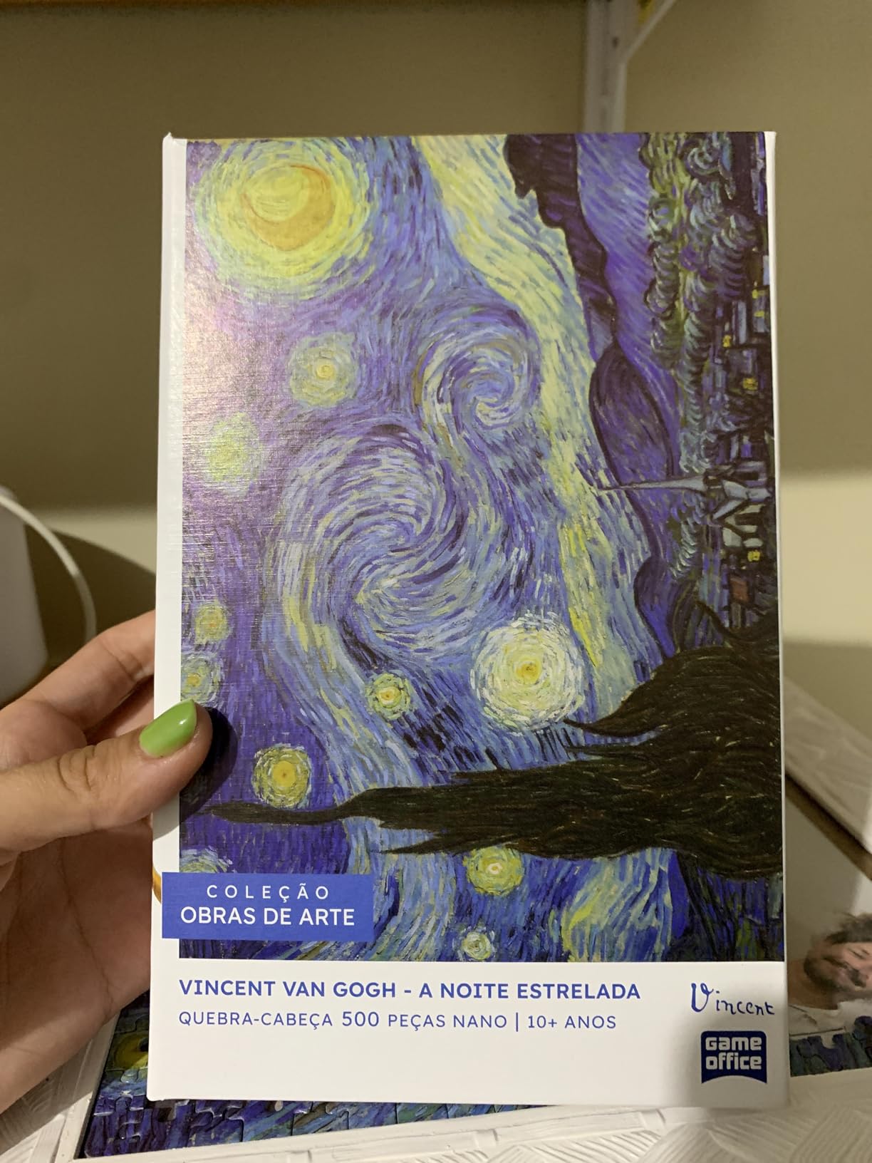 Toyster – Quebra-cabeça: Vincent Van Gogh: A Noite Estrelada – 500 peças nano – Game Office Toyster – Quebra-cabeça: Vincent Van Gogh: A Noite Estrelada – 500 peças nano – Game Office