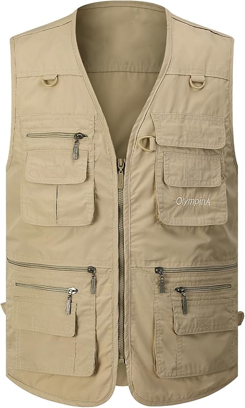 Chaleco de pesca para hombre Chaleco de viaje de safari utilitario con bolsillos Trabajo al aire libre Foto Cargo Fly Chaleco de verano