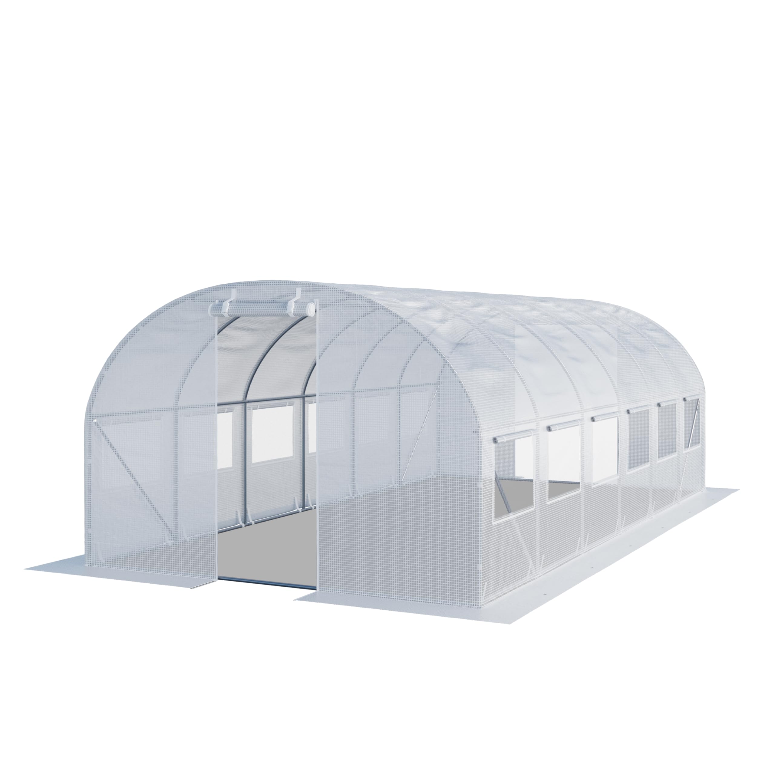 Serre tunnel plastique TOOLPORT 4x6m bâche PE blanche pour culture