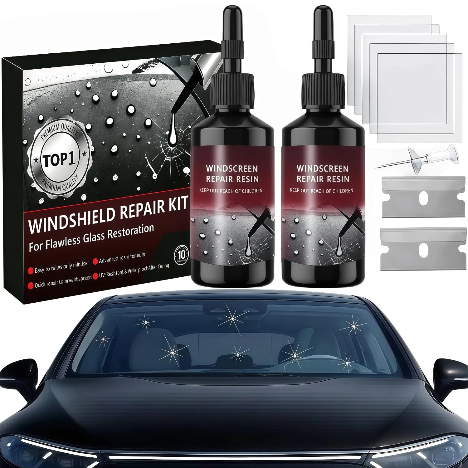 HIHBI New 2Pack Windshield Repair Kit