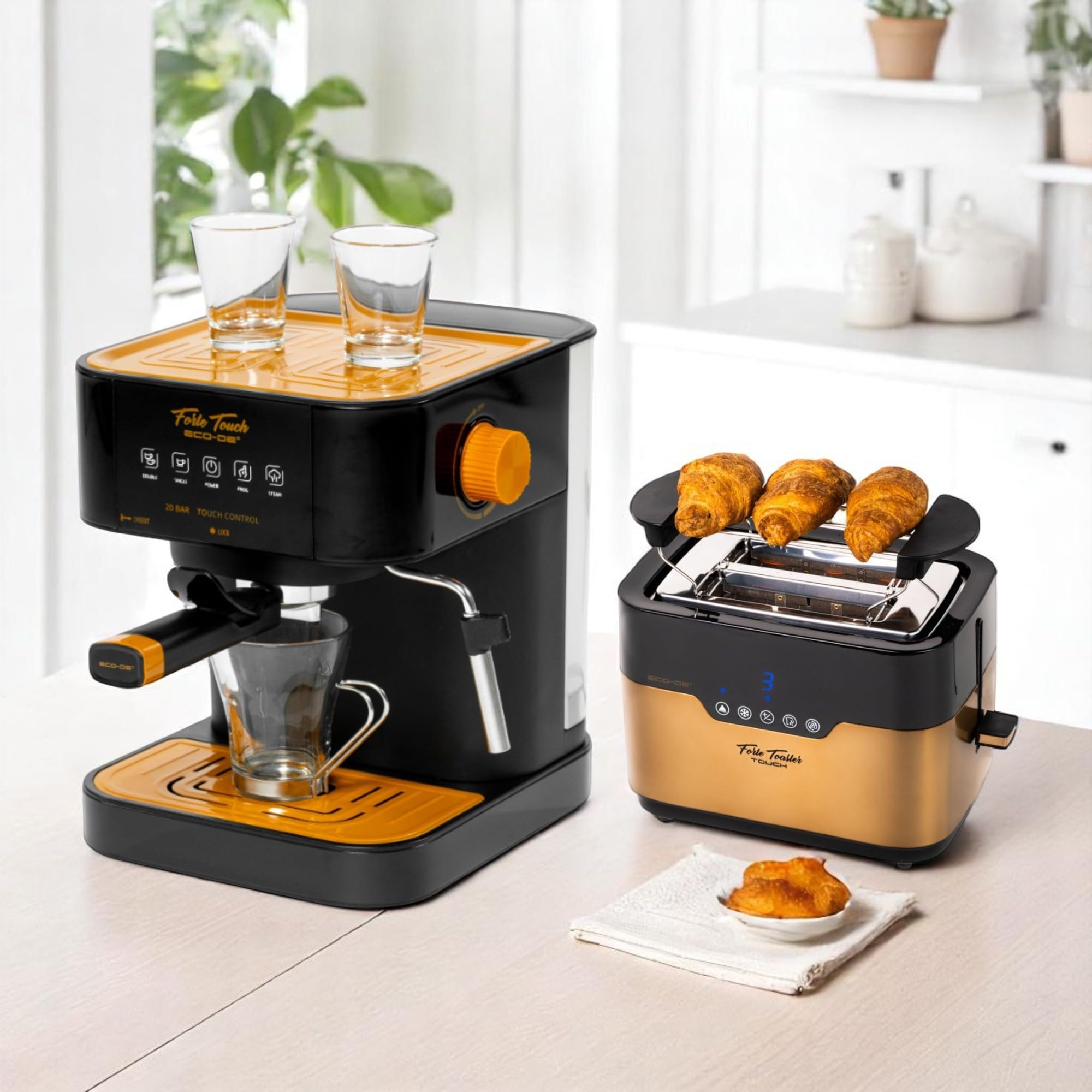 ECODE® Set Idee Regalo Piccoli Elettrodomestici Utili per Cucina e Casa, Offerta Macchina Caffè Espresso Cialde e Macinato + Tostapane 7 Livelli – Idea Regalo per Compleanno, Matrimonio ed Amici