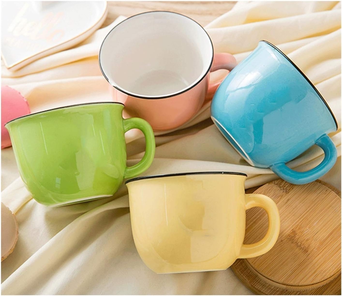 Coffee Cup Household Plain Simple Ceramic Cup Frosted Bottom Suitable for Student Couples Easy to Clean Drinking Cup Milk Cup Tea Cup