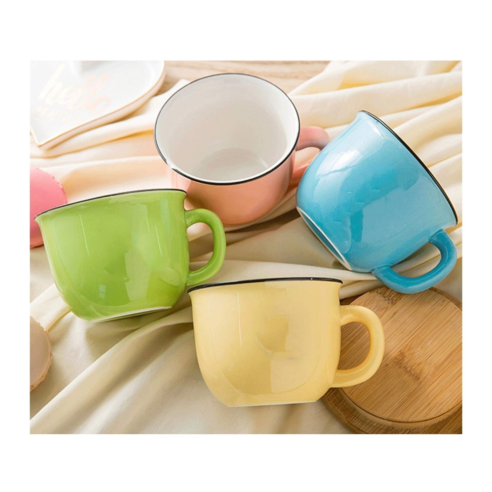 Taza de café para el hogar, Taza de cerámica Simple, Fondo Esmerilado, Adecuada para Parejas de Estudiantes, Taza para Beber, Taza de Leche (Azul)