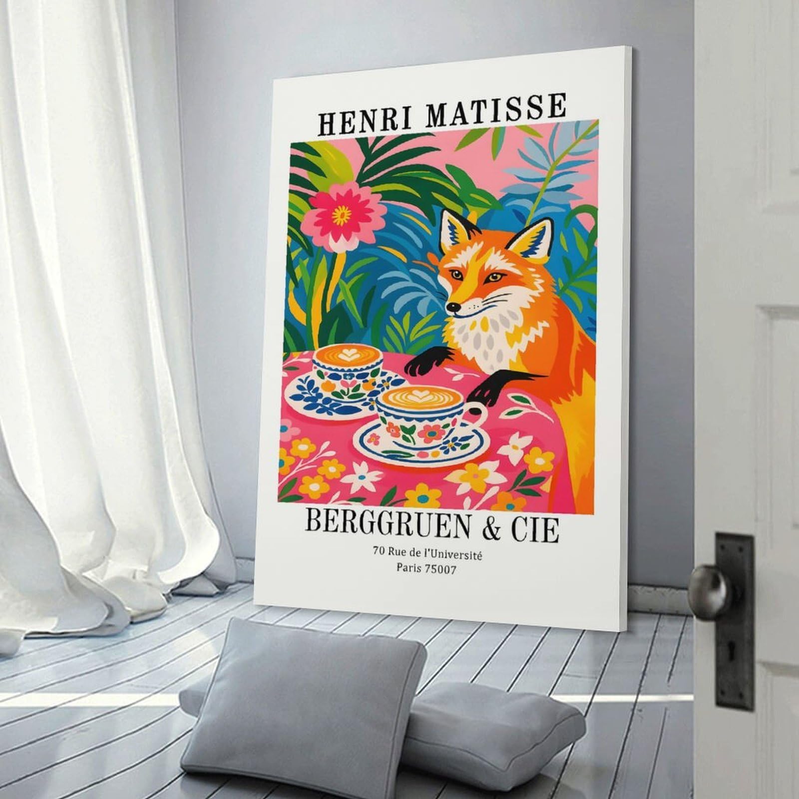 Junmoney Henri Matisse Fox Coffee Art Print Wall Art Print, 20x30inch(50x75cm), for Workspace Walls, Study Corners Or Bedrooms, A Smart Decor Choice for Study Walls