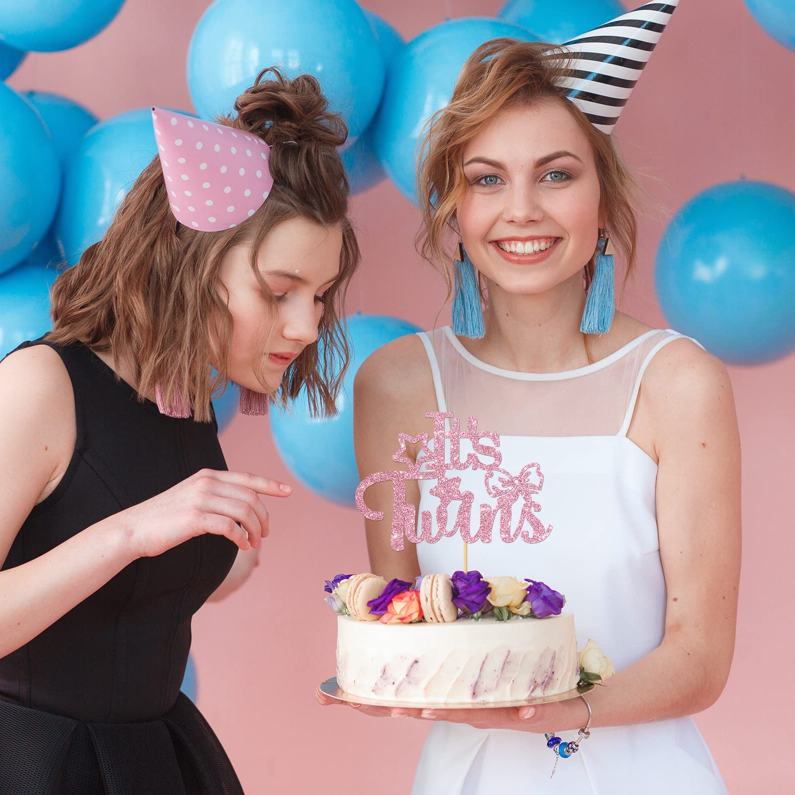 Weihnachtsmann-Baby Kuchenaufsatz Mit Glitzer – Für Babyparty, Gender Reveal, Kindergeburtstag