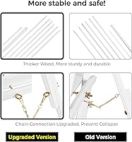 Vista 6 de VISWIN Soporte de caballete blanco de 63 pulgadas para letreros de boda, caballete de madera ajustable con soporte, caballete de piso de trípode