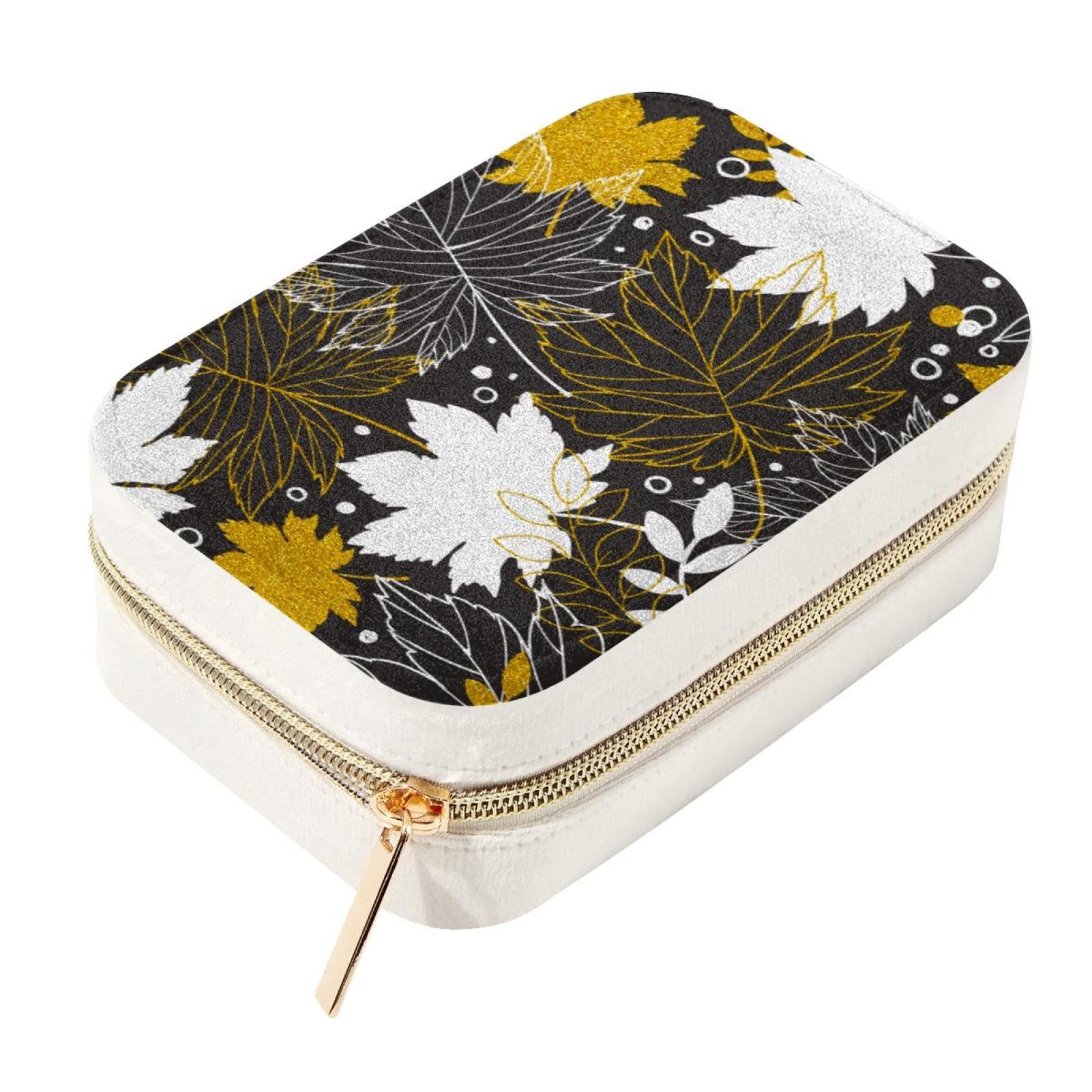 Caja de almacenamiento de joyas de terciopelo con cremallera organizador de pendientes y anillos