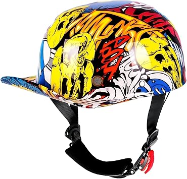 Yesmotor Motorcycle Half Helmet Baseball Cap-DOT Approved