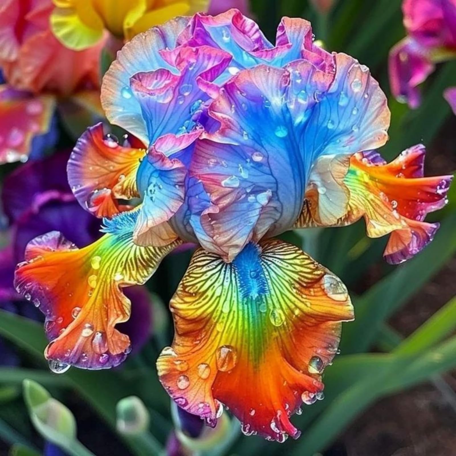 Bello Iris, Perenne, Resistente - Giardini e Balconi, Adatto per uso interno ed esterno-15bulbi-I